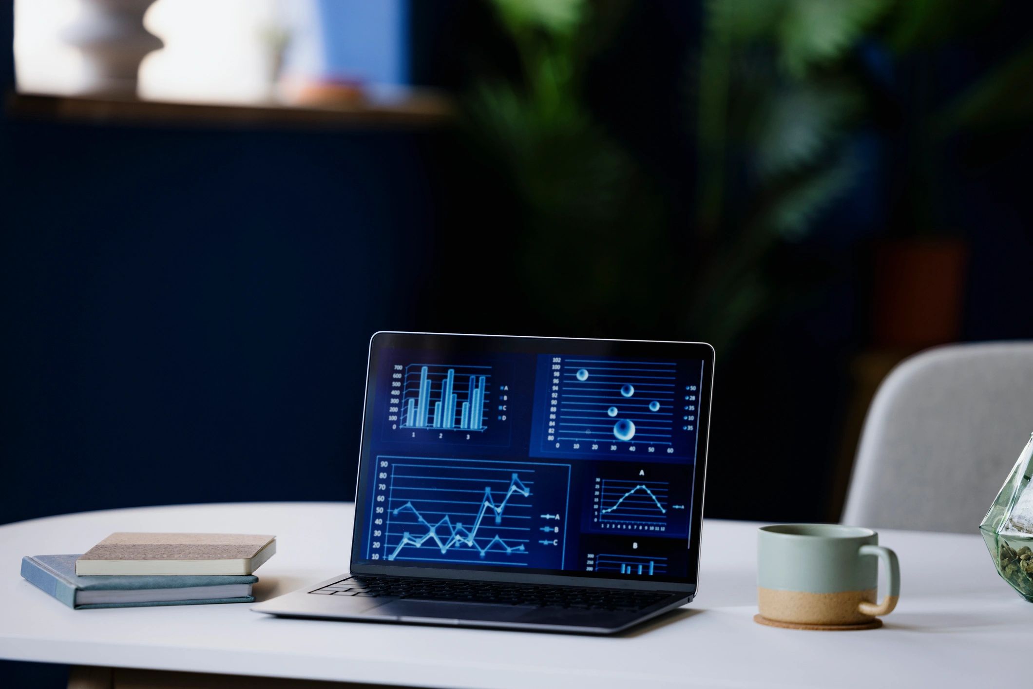Analytics chart on a computer screen